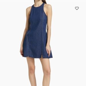 Re/done Denim Split-Front Racerback Minidress Size Small NWT